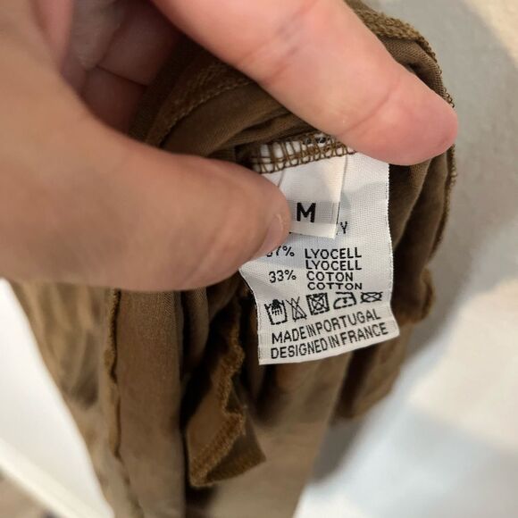 Sessun soft belted Brown/green Dress with pockets and belt, size M - Picture 5 of 10